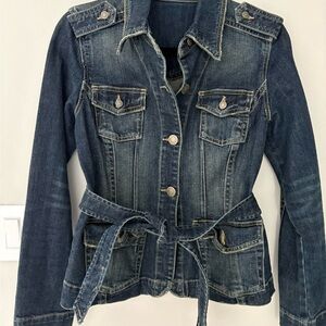 Classic Blue Denim Belted Jacket